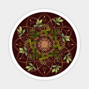 Cinnamon Mandala, herbal talisman Magnet